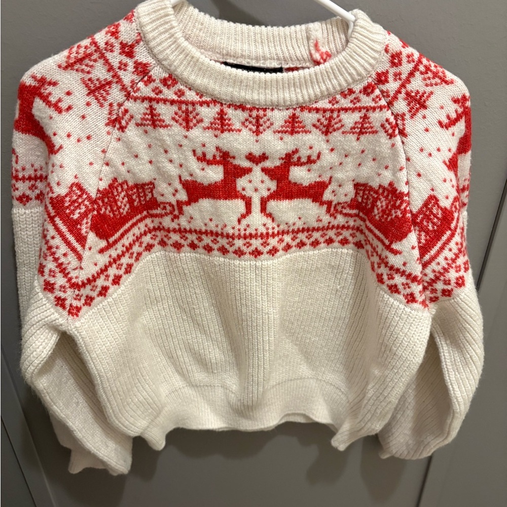 Forever 21 Red and White Reindeer Sweater